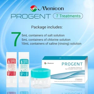 Menicon Progent Biweekly Contact Lens Cleaner - Removes Protein (7 Treatments)