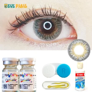 OptiColor Diana Grey Yearly Color Contact Lens (Power -0.50 to -8.00)